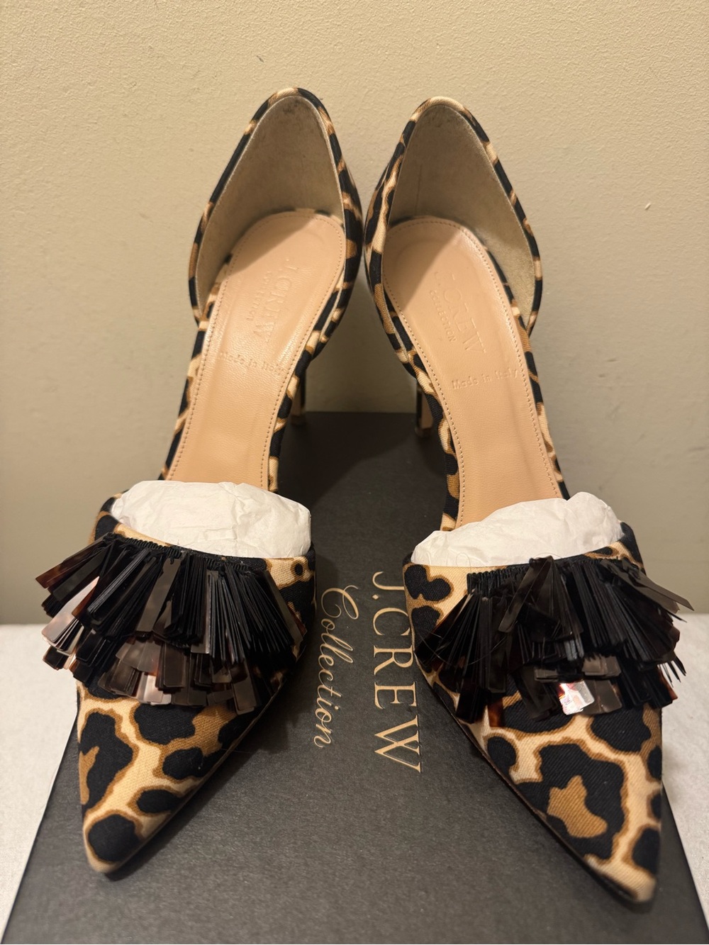 J.Crew Collection Elsie Sequin Leopard d'Orsay Pumps - Size 7.5 (Like New!) - Picture 11 of 14